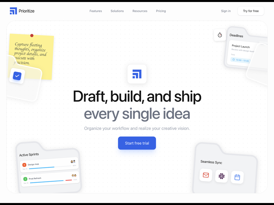“Prioritize”｜来源 MotionSites｜原分类 网站