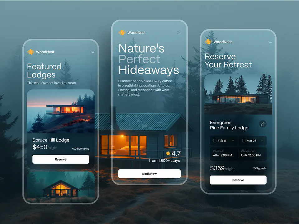“Lodge Booking App”｜来源 MotionSites｜原分类 应用